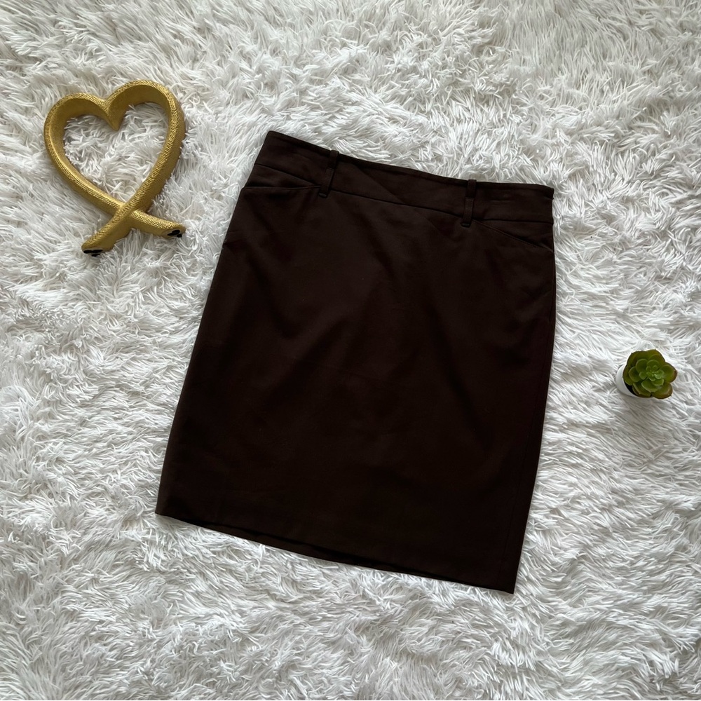 LOFT Brown Mini Pencil Skirt for Work